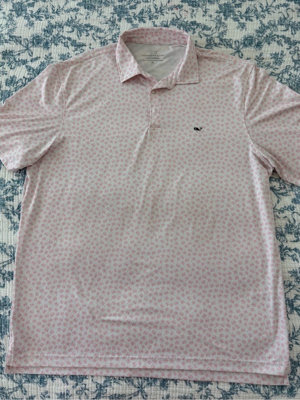 Vineyard Vines Light Pink Micro-Pattern Polo